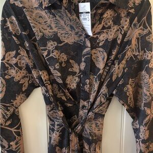 Fate Black and Tan Floral Maxi Dress